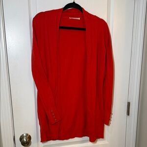 Cyrus Vibrant Orange/Red Women's Cardigan with button sleeve Size medium